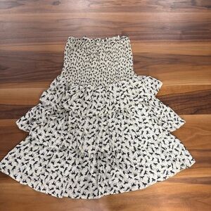 Elegant Strapless Black and White Dress